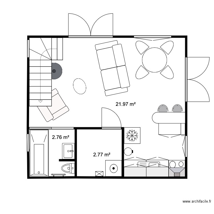 RDC Chalet 28 m2 Test 4. Plan de 0 pièce et 0 m2