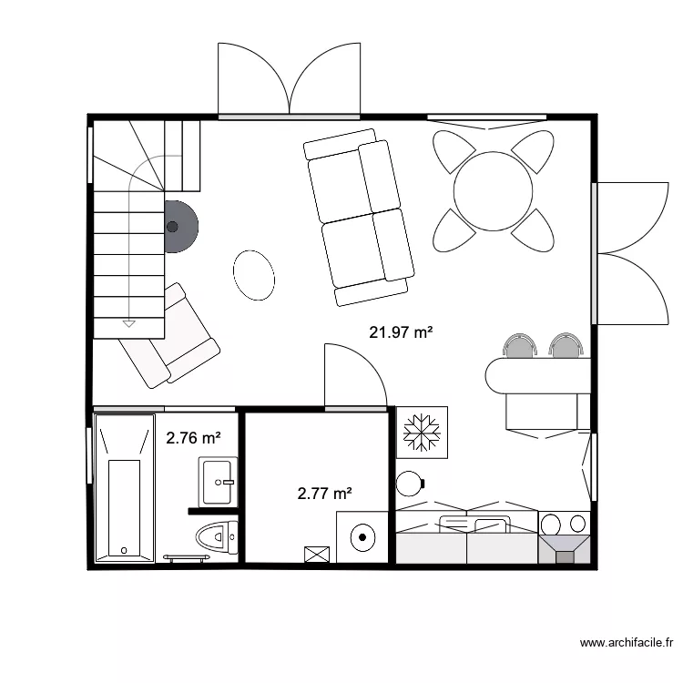 RDC Chalet 28 m2 Test 4. Plan de 
