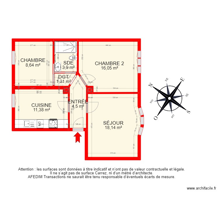 BI12328 -. Plan de 15 pièces et 74 m2