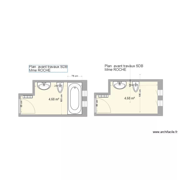 plan avant tx sdb thollot. Plan de 