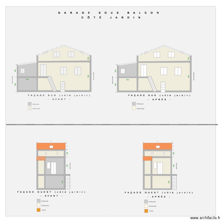 Plan façades et toitures Bastide. Plan de 0 pièce et 0 m2