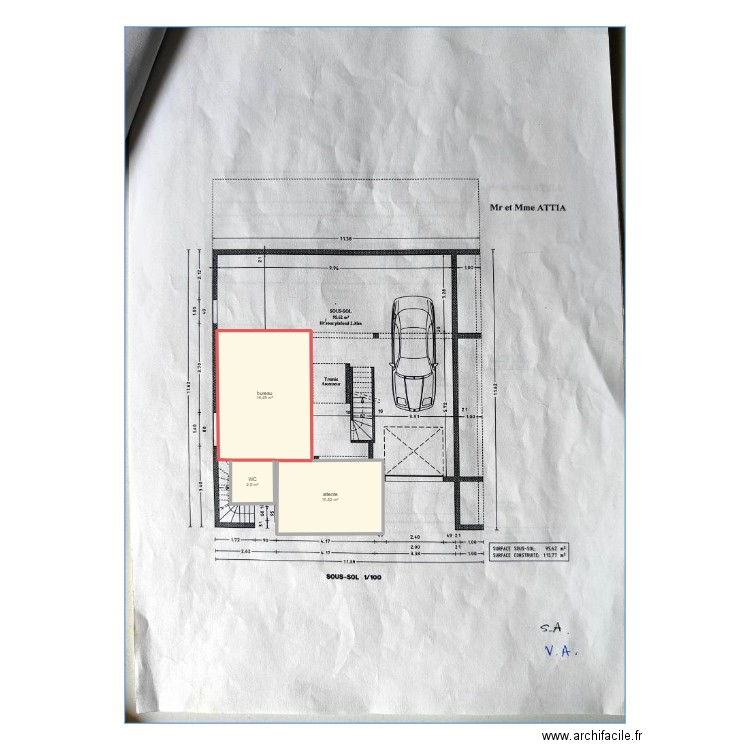 AMENAGEMENT GARAGE. Plan de 3 pièces et 30 m2