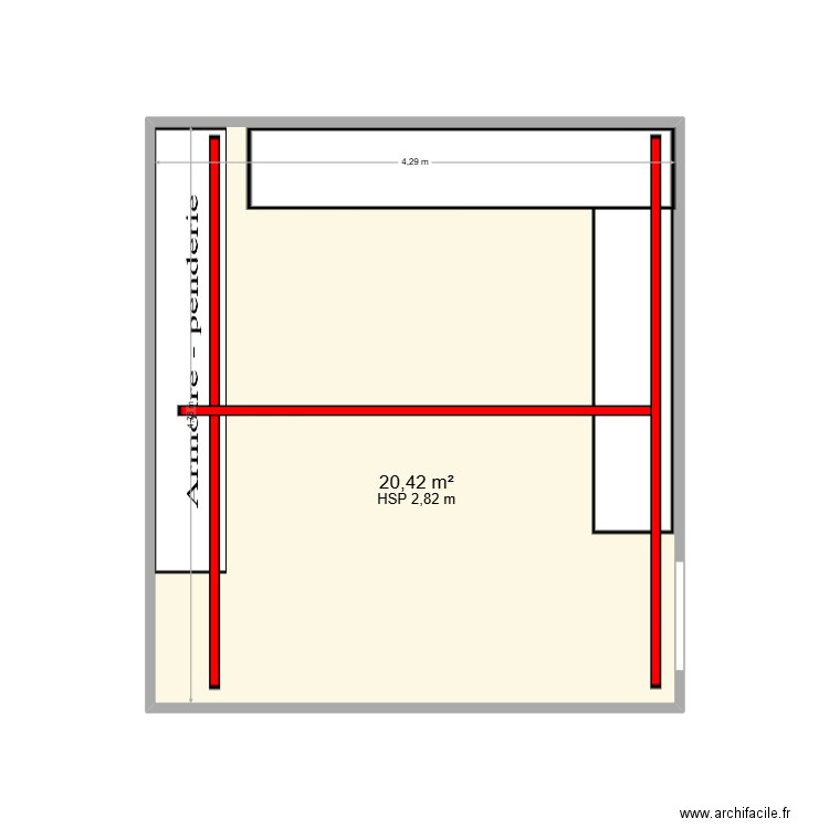 ADIMC 16 SALLE SENSORIELLE. Plan de 1 pièce et 20 m2