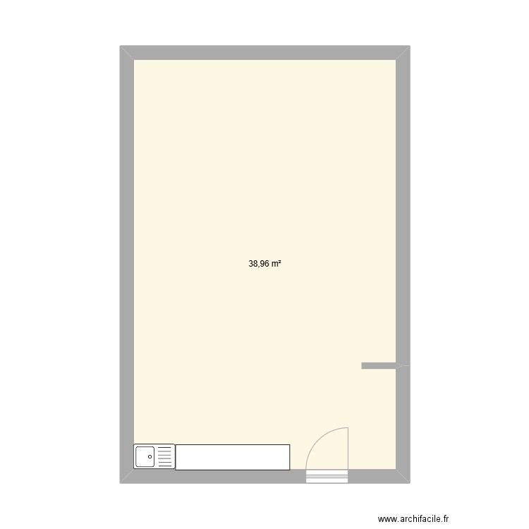 Club House. Plan de 1 pièce et 39 m2