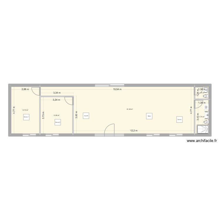Bureau dock. Plan de 0 pièce et 0 m2