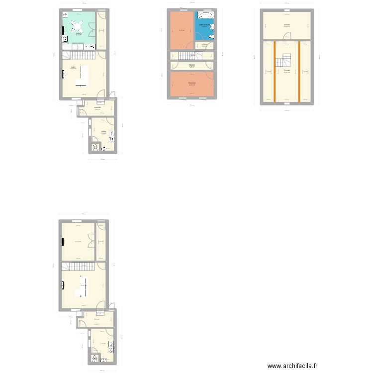 Maison Arquennes. Plan de 22 pièces et 190 m2