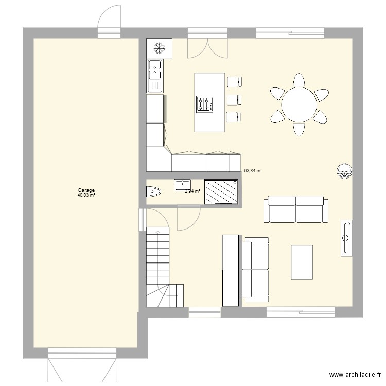 ouiza rez de chaussé. Plan de 0 pièce et 0 m2