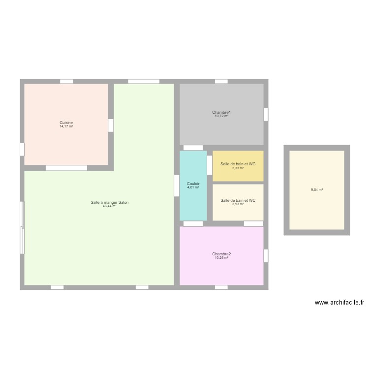 plans01. Plan de 8 pièces et 102 m2