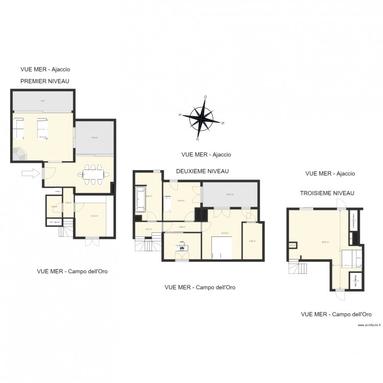 plan triplex F5. Plan de 0 pièce et 0 m2
