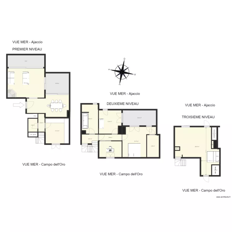 plan triplex F5. Plan de 