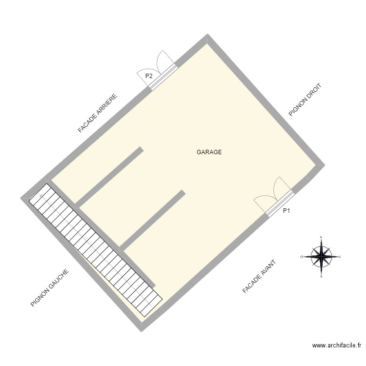 AMRAM SS SOL . Plan de 1 pièce et 61 m2