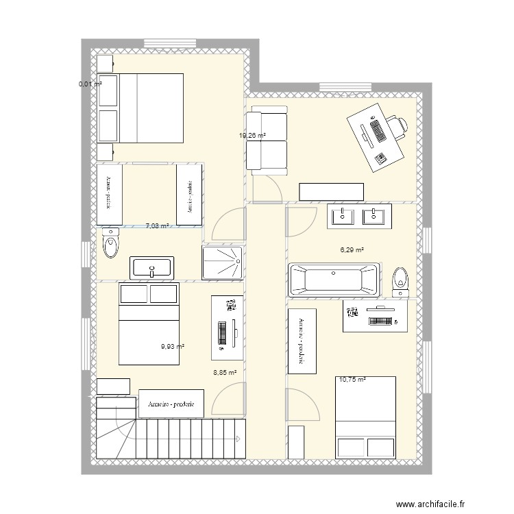 Maison Thurins etage. Plan de 0 pièce et 0 m2