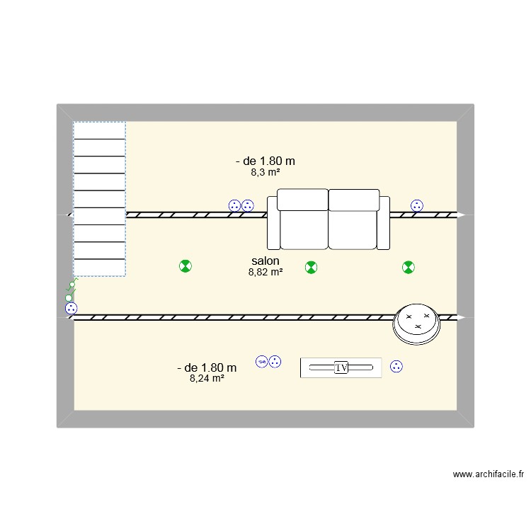 salon grenier. Plan de 0 pièce et 0 m2
