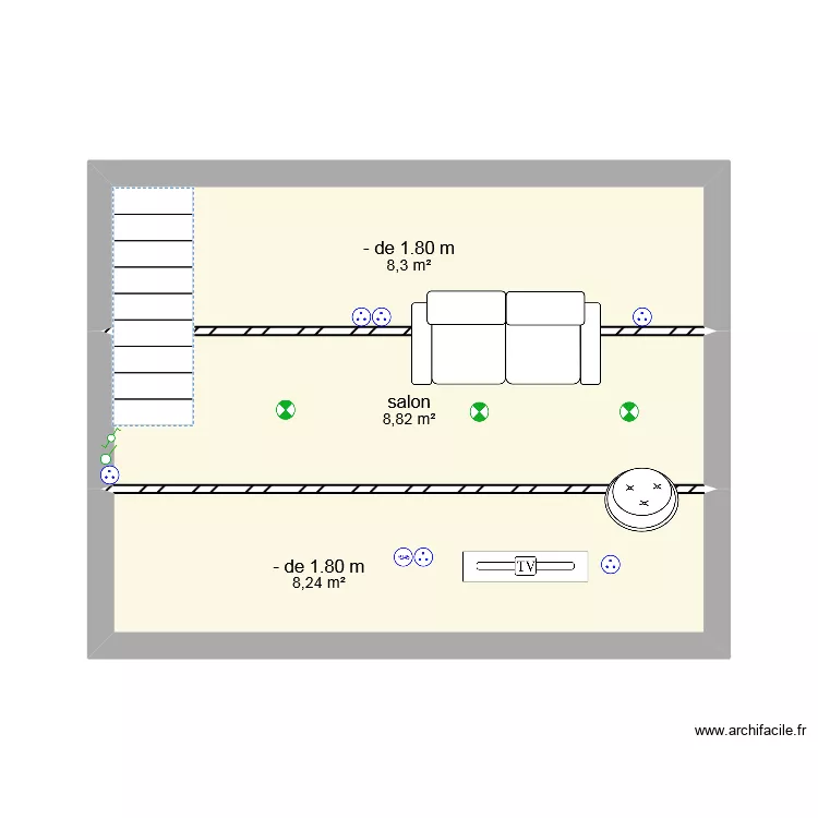 salon grenier. Plan de salon grenier. Plan de