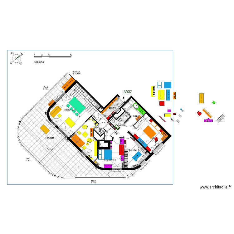 FINAL plan indice 10 AMENAGEMENT mobilier V13bis avec galandage piano angle. Plan de 0 pièce et 0 m2