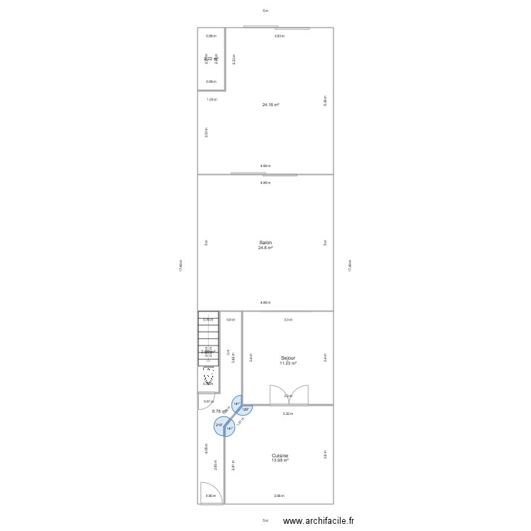 RDC Echelle 1 100. Plan de 0 pièce et 0 m2