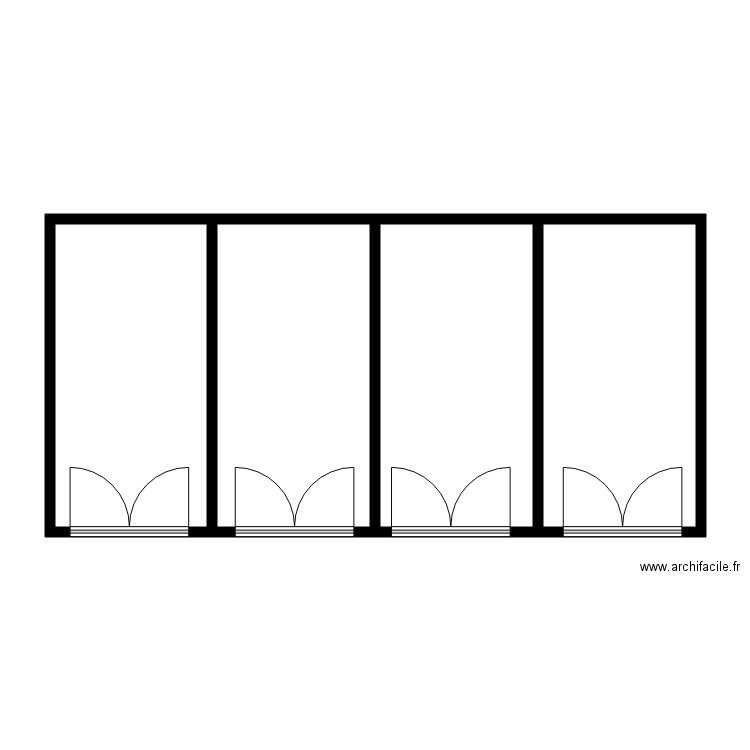 CHIR GARAGES. Plan de 4 pièces et 76 m2