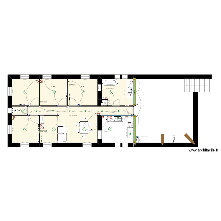 Ecole St Therèse 1er projet. Plan de 9 pièces et 70 m2