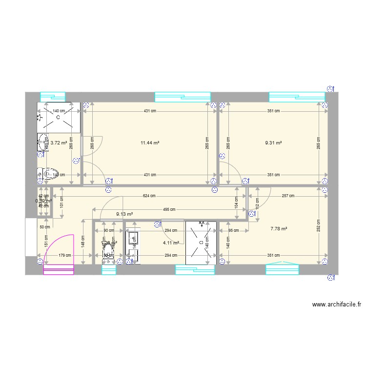 PC chambres. Plan de 0 pièce et 0 m2