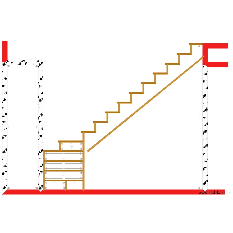 escalier . Plan de 0 pièce et 0 m2