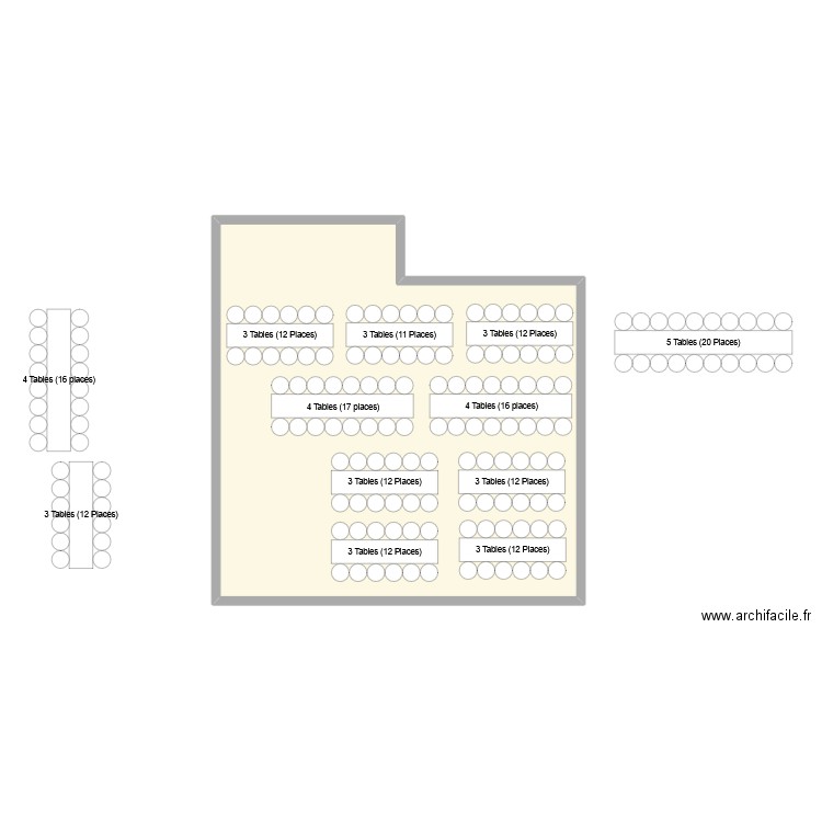 Rivolis Carabins. Plan de 1 pièce et 140 m2