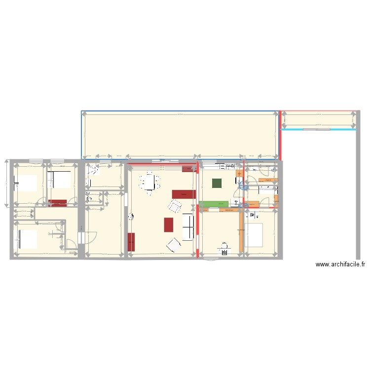 Plan renovation meublé. Plan de 0 pièce et 0 m2