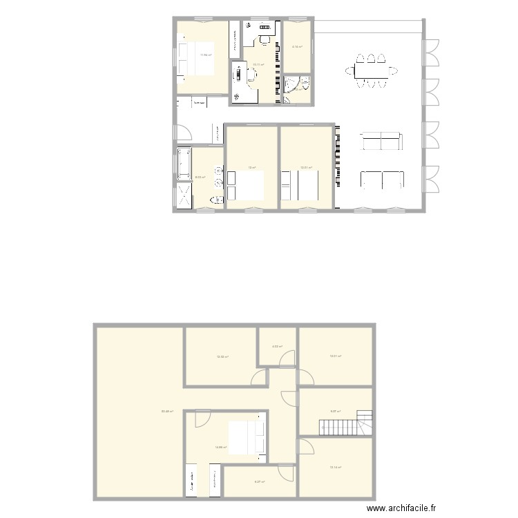 Projet duplex 1er. Plan de 0 pièce et 0 m2