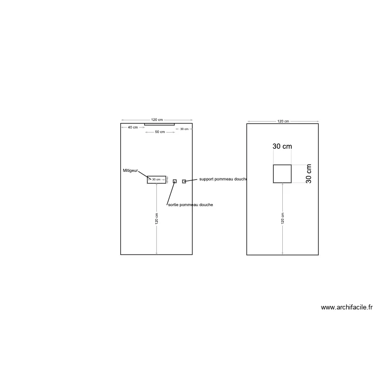 douche chambre parents. Plan de 