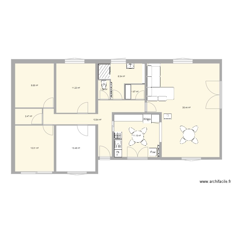 chambre 1. Plan de 0 pièce et 0 m2