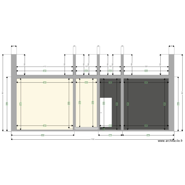 st Jean Lasseille mur coupe 3. Plan de 0 pièce et 0 m2
