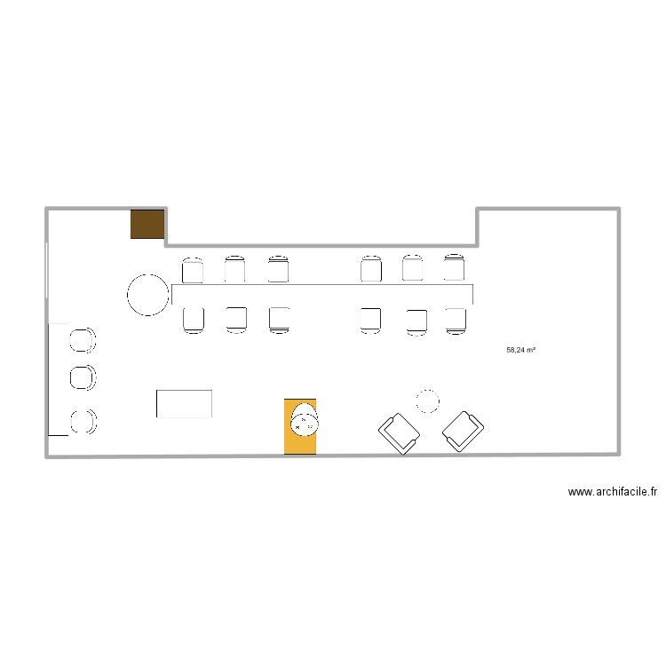 NB17 2022 V7. Plan de 1 pièce et 58 m2