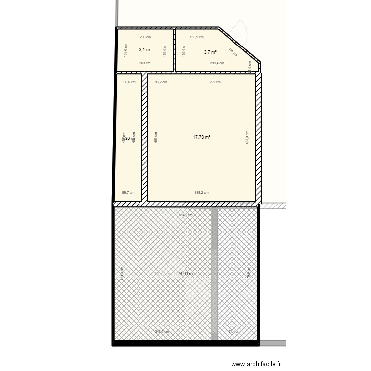 Appentis APC. Plan de 12 pièces et 733 m2