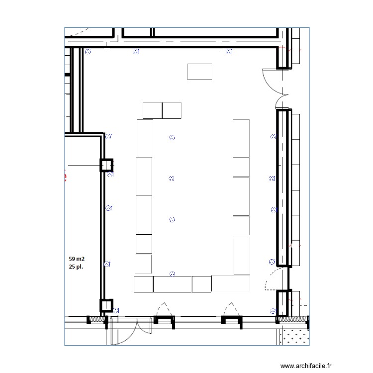salle formation RDC en U prises. Plan de 0 pièce et 0 m2