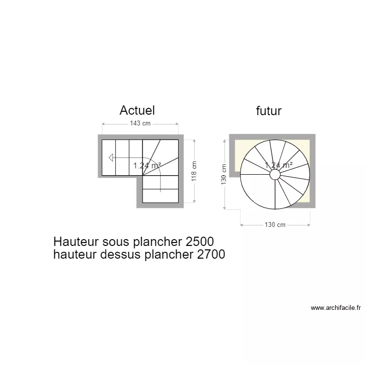 escalier. Plan de escalier. Plan de