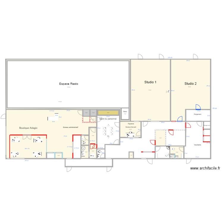 EDNL rez de chaussé Plan B. Plan de 0 pièce et 0 m2