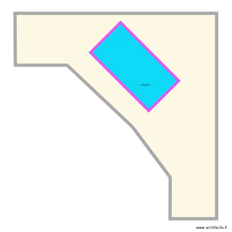 plage piscine. Plan de 1 pièce et 124 m2