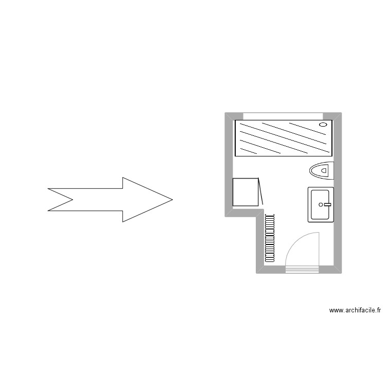 salle de bain. Plan de 0 pièce et 0 m2