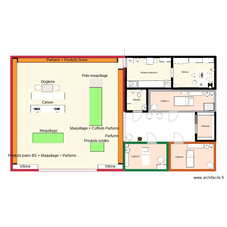 spa. Plan de 8 pièces et 144 m2