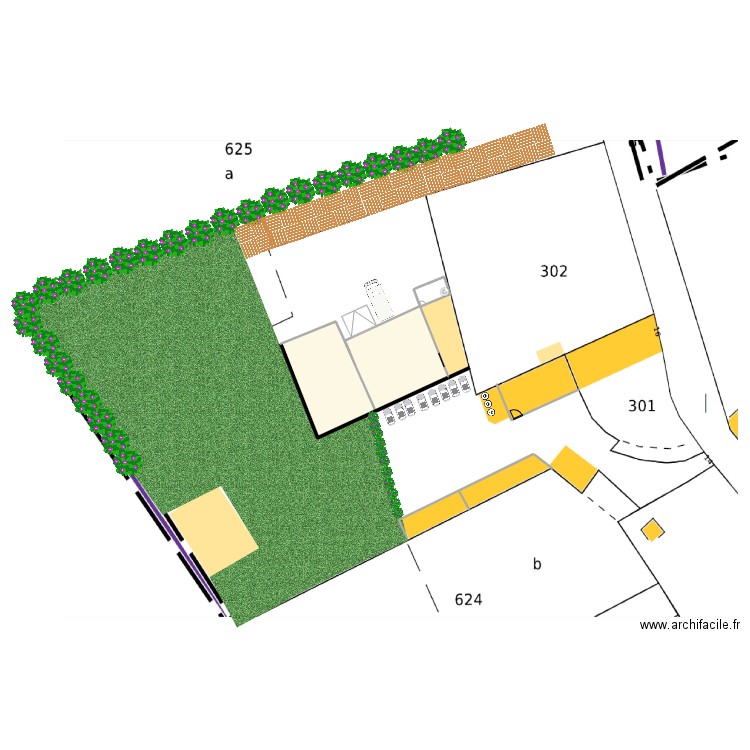 Plan aménagement extérieur Banthelu. Plan de 1 pièce et 92 m2