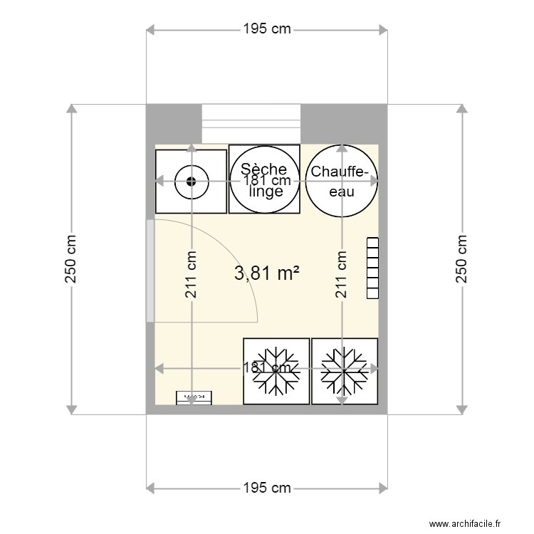 buanderie. Plan de 0 pièce et 0 m2