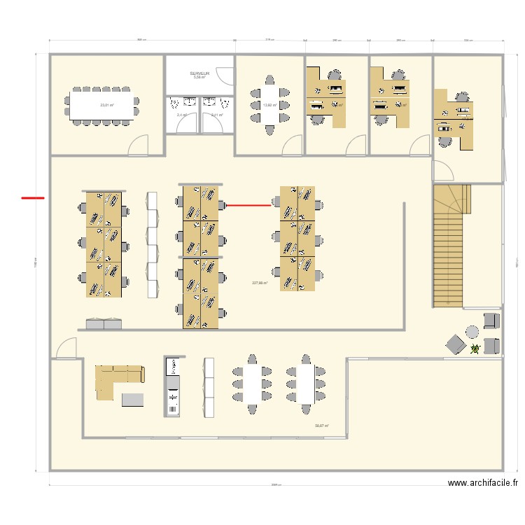 Bureaux4. Plan de 10 pièces et 377 m2