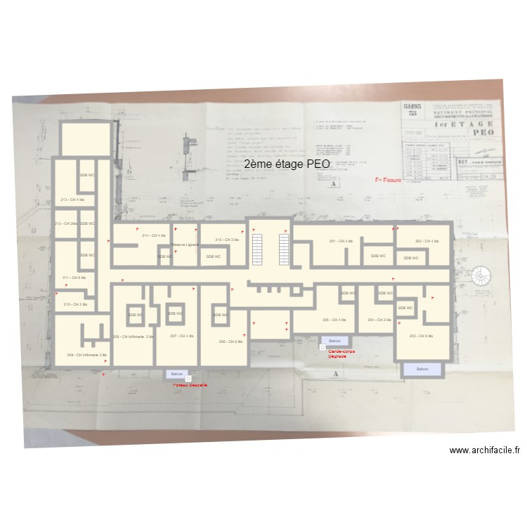 CAF 2ème étage PEO. Plan de 0 pièce et 0 m2