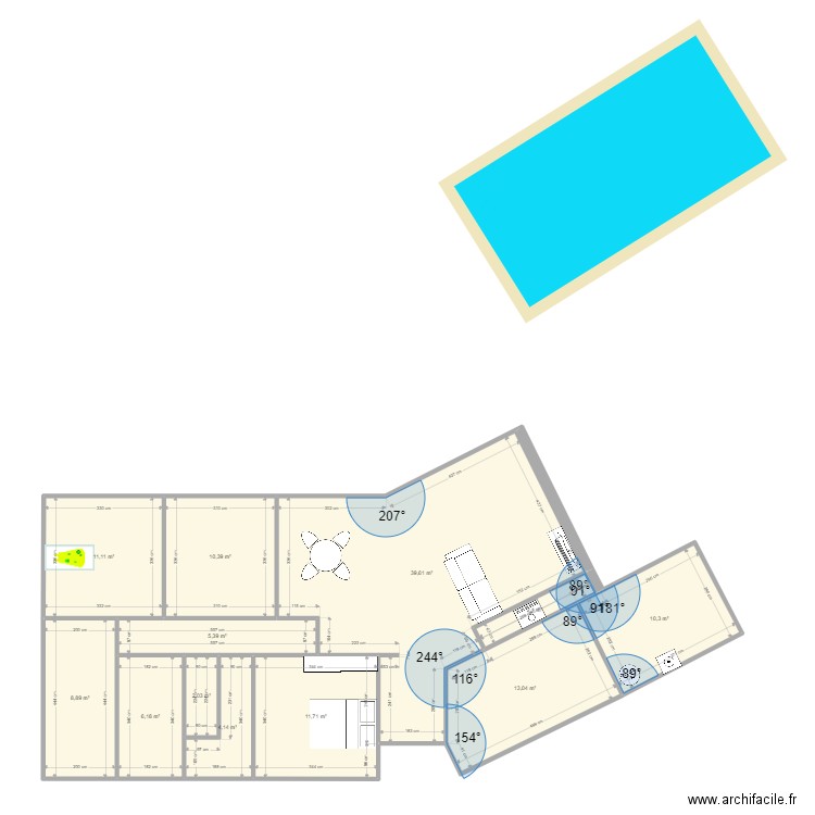 Maison V03G - amenag2. Plan de 12 pièces et 125 m2