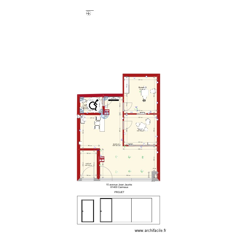 plan magasin erp empruntis81. Plan de 5 pièces et 61 m2