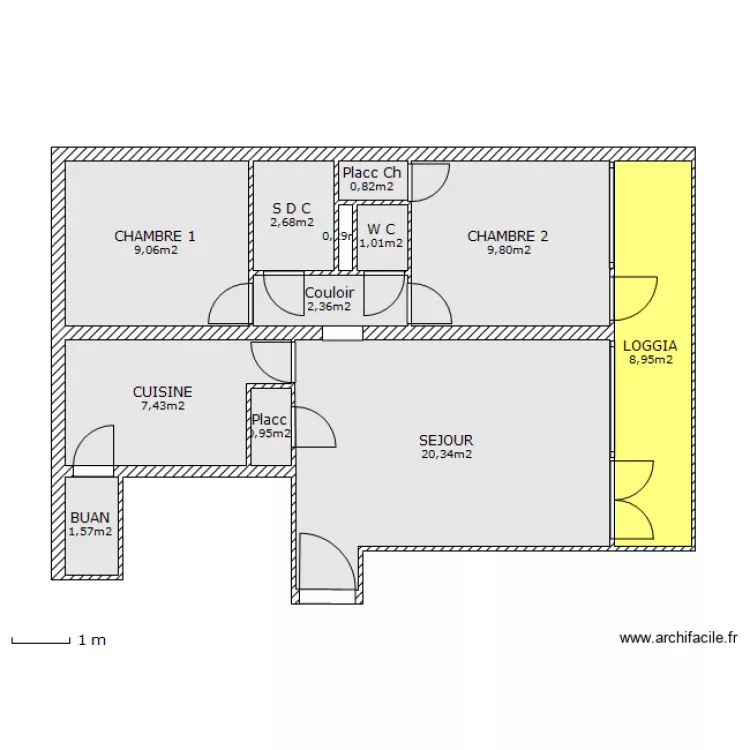 T3 Bat G1 1er ETAGE FINA. Plan de 