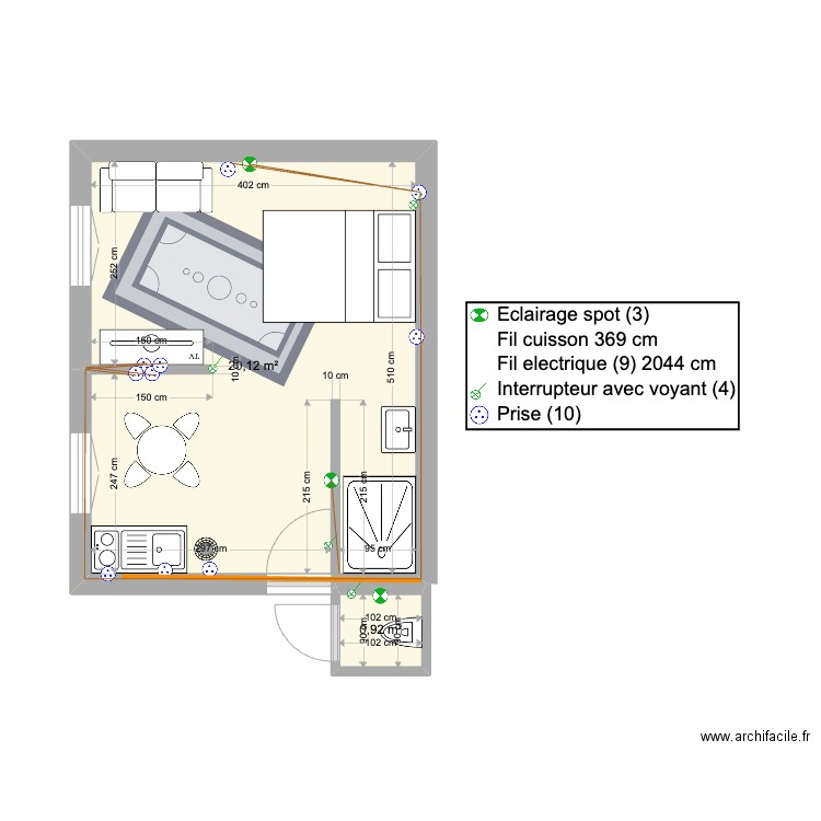 Studio option 1. Plan de 0 pièce et 0 m2