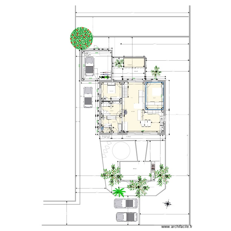 2370. Plan de 6 pièces et 88 m2