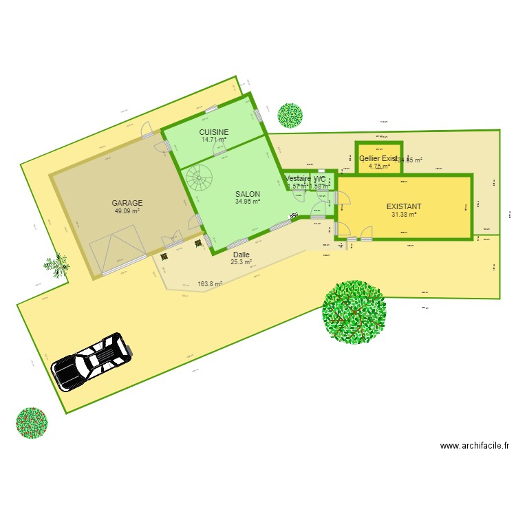 PLAN DESSINATEUR plan de masse 2. Plan de 0 pièce et 0 m2