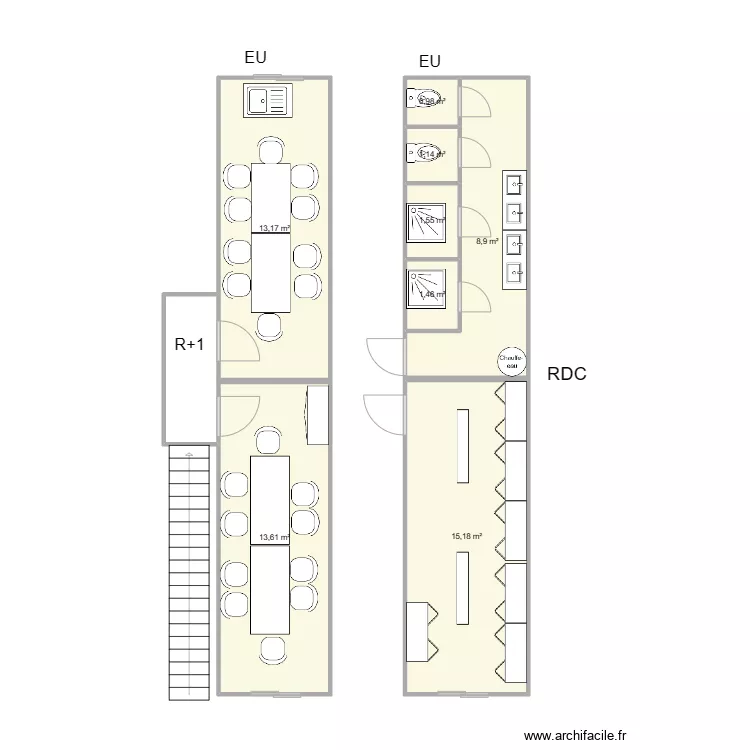 EAB  CHANTIER VAULX EN VELIN . Plan de 