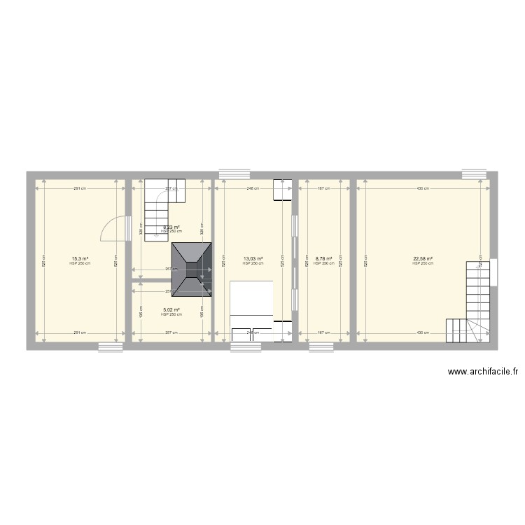 la colombière étage. Plan de 6 pièces et 73 m2